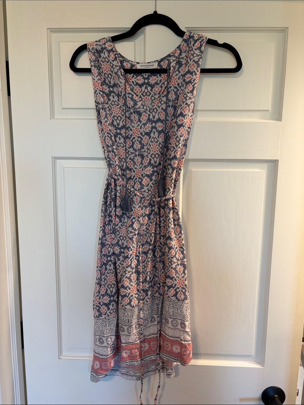 beachlunchlounge Blue & Coral Printed Midi Dress